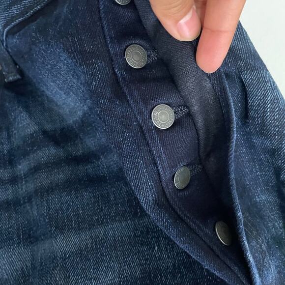 Levi's Mens Jeans Size 42x32 Dark Wash Blue Denim 501 Button Fly Straight Leg - Picture 6 of 10